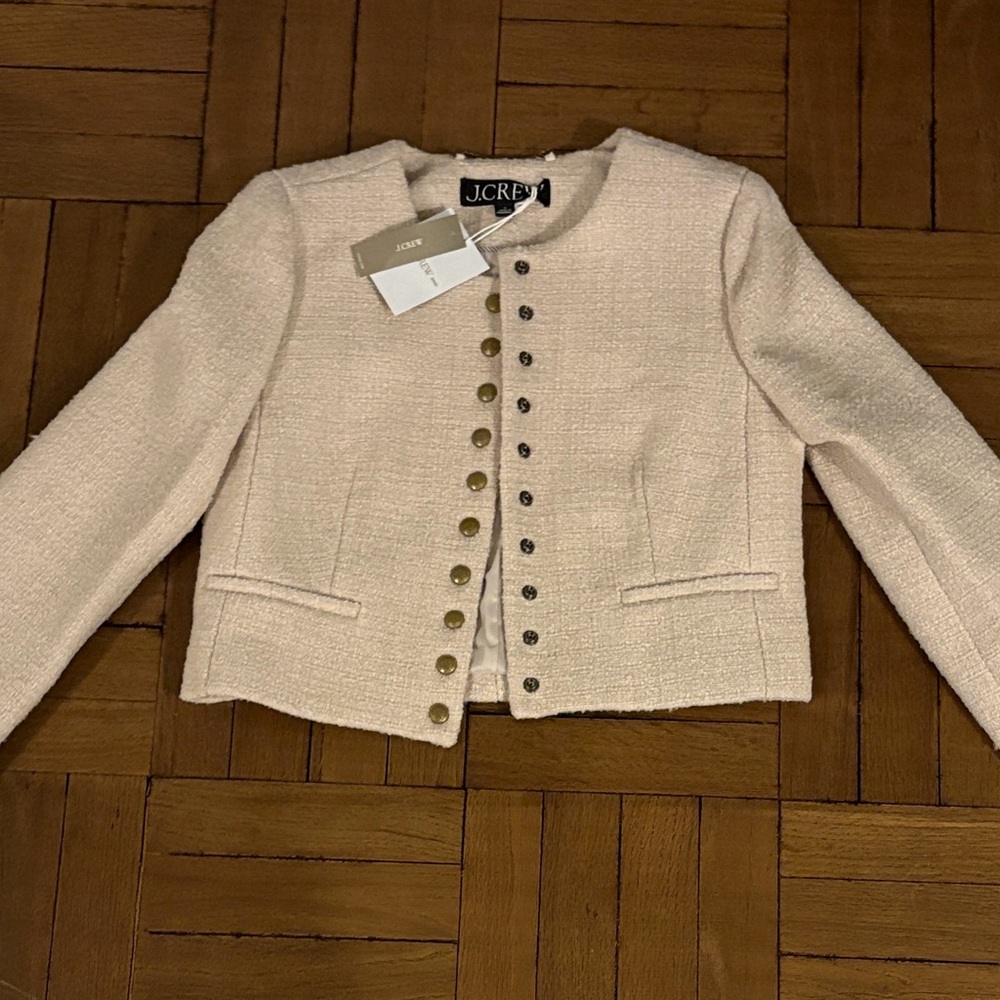 J. Crew Women's Beige Blazer with Button Detail - Picture 4 of 7